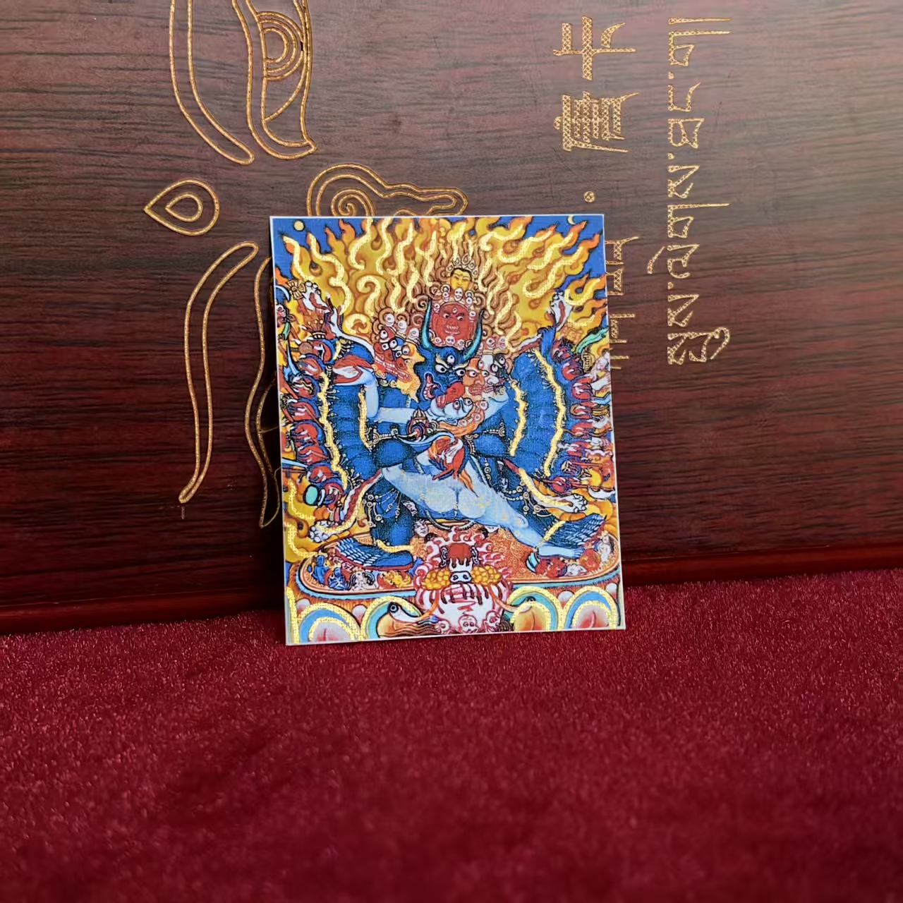 純手繪大威德金剛唐卡畫芯 断除无明增长智慧消除违缘大威德金剛唐卡