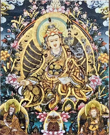 蓮花生大士 蓮師 唐卡畫芯 藏傳祖師 蓮花生大士唐卡畫芯 礦物彩手繪
