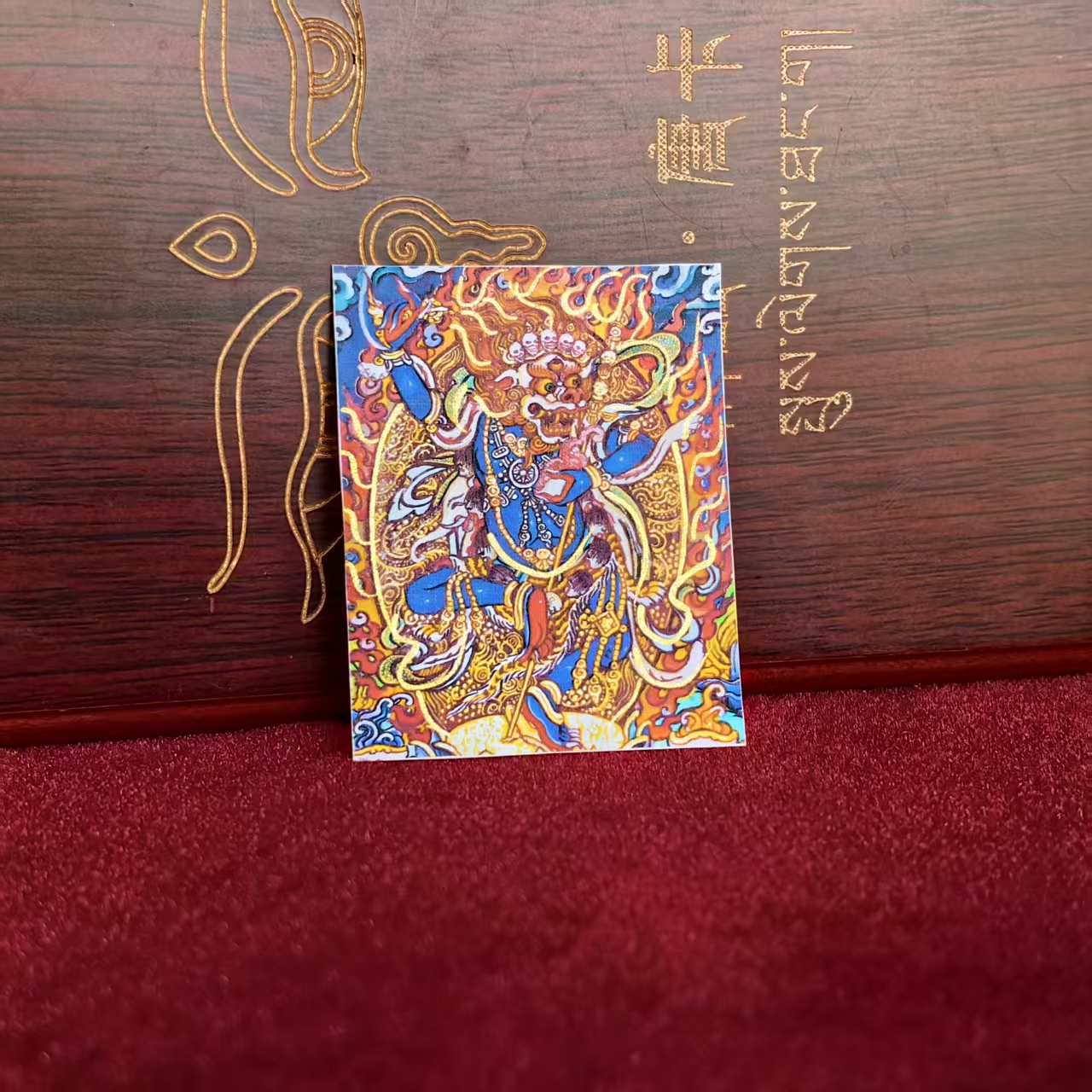 獅面佛母唐卡畫芯 藏傳獅面空行母 護身除障礙 礦物彩手繪獅面佛母、獅面空行母、森東瑪、唐卡