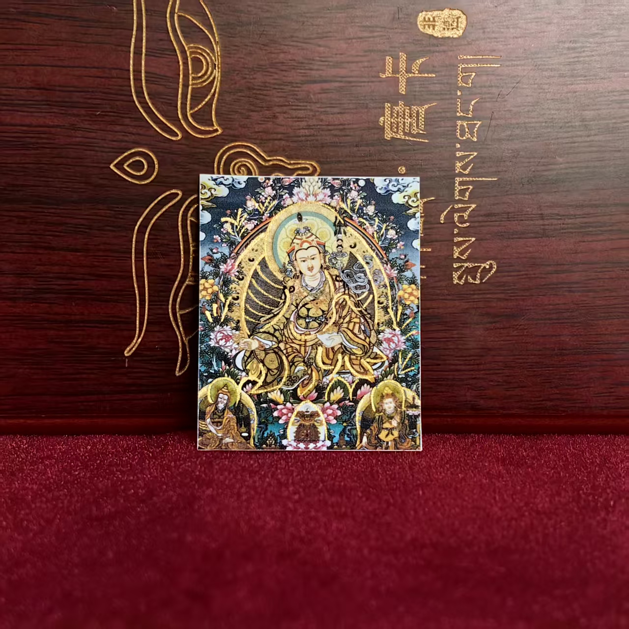 蓮花生大士 蓮師 唐卡畫芯 藏傳祖師 蓮花生大士唐卡畫芯 礦物彩手繪